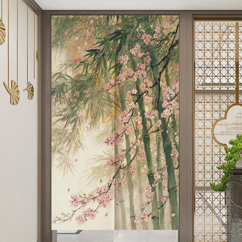Rideau de bambou dans une couleur beige pour une ambiance douce et naturelle