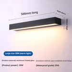 lampe murale moderne led noir étanche ip65 mur extérieur neutral warm white light