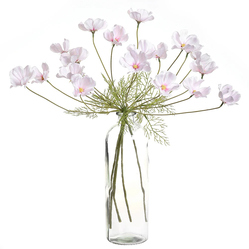 décoration intérieure moderne bouquet lys artificiel blanc 60cm vase minimaliste
