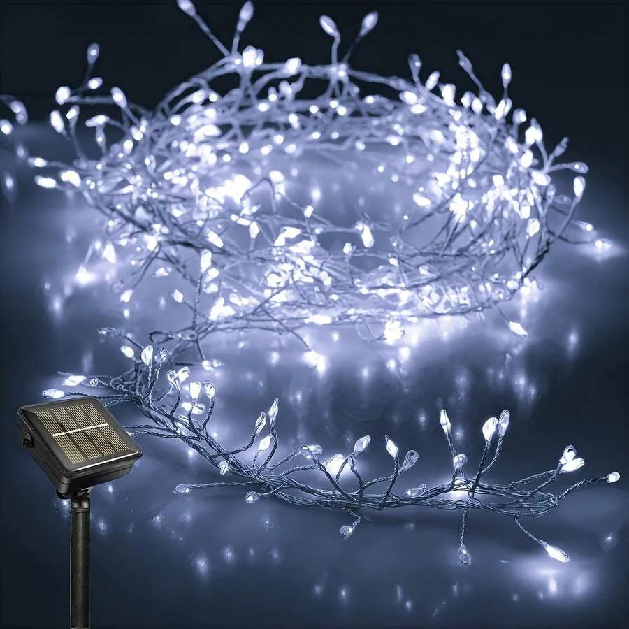 guirlande lumineuse solaire led moderne 3m 6m 9m blanc chaud froid extérieur festive halloween