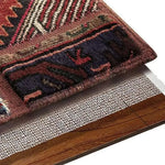 tapis protection beige clair texture tissée motifs géométriques adhésif moderne
