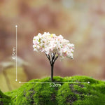 miniatures arbres fleurs artificielles vert rose jaunes décoratives jardin féerique