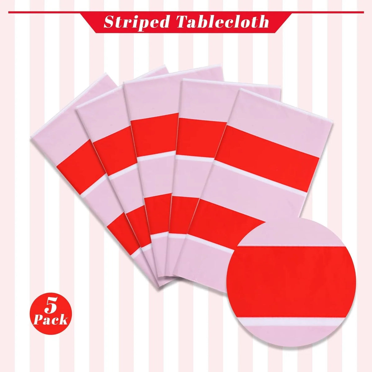 nappe rayée rouge blanche festives occasions tables serviettes décorations anniversaire fêtes