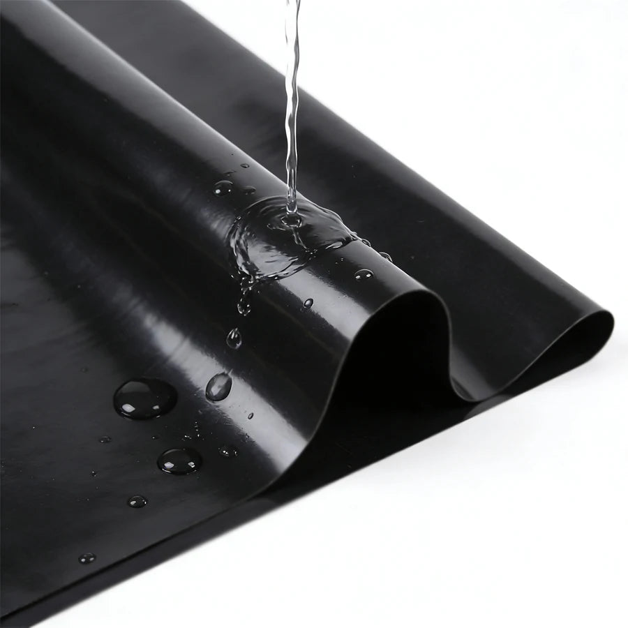 tapis imperméable pvc noir lisse brillant résistant humidité portable pliable camping plein air épais