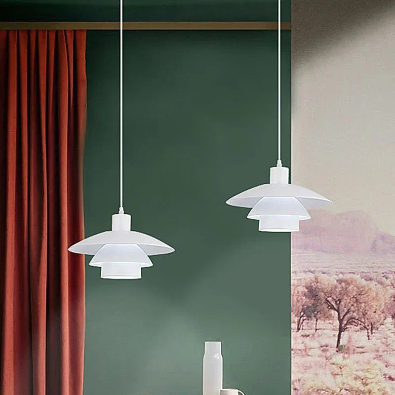 lampe suspendue moderne blanche minimaliste plafonnier salon chambre luminaires intérieur rond épuré