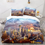 Housse de couette imprimée New York vue de nuit