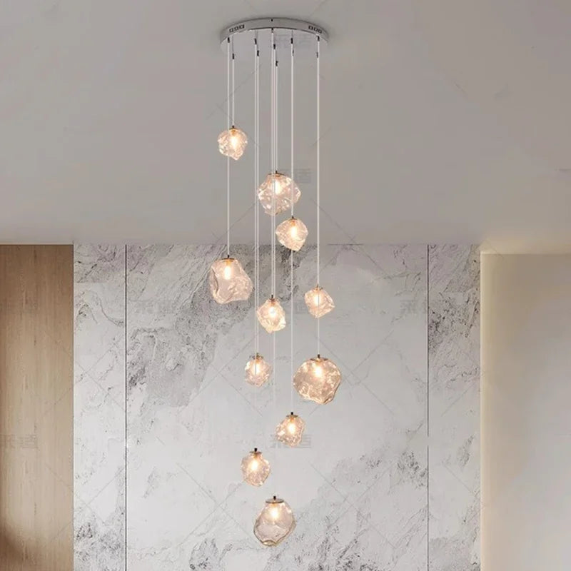 Suspension lumineuse moderne dorée noir formes géométriques brillantes salon chambre