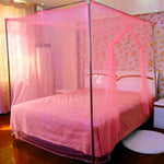filet lit transparent moderne rose bleu blanc plié polyester coton maison