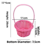 panier tressé rotin réutilisable couleur beige blanc vert rose traditionnel respectueux environnement poignée