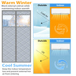 rideau porte gris quilted adhésif moderne isolation hiver épaissi multicouche automatique