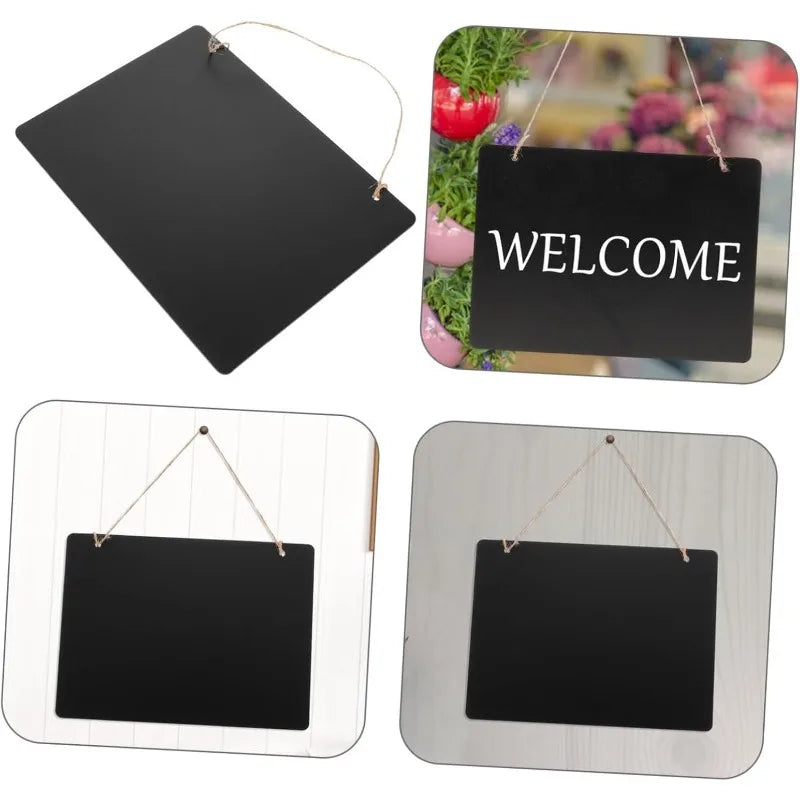 tableau noir double face carton blanc cadre bois cordelette suspension effaçable décoration murale simple