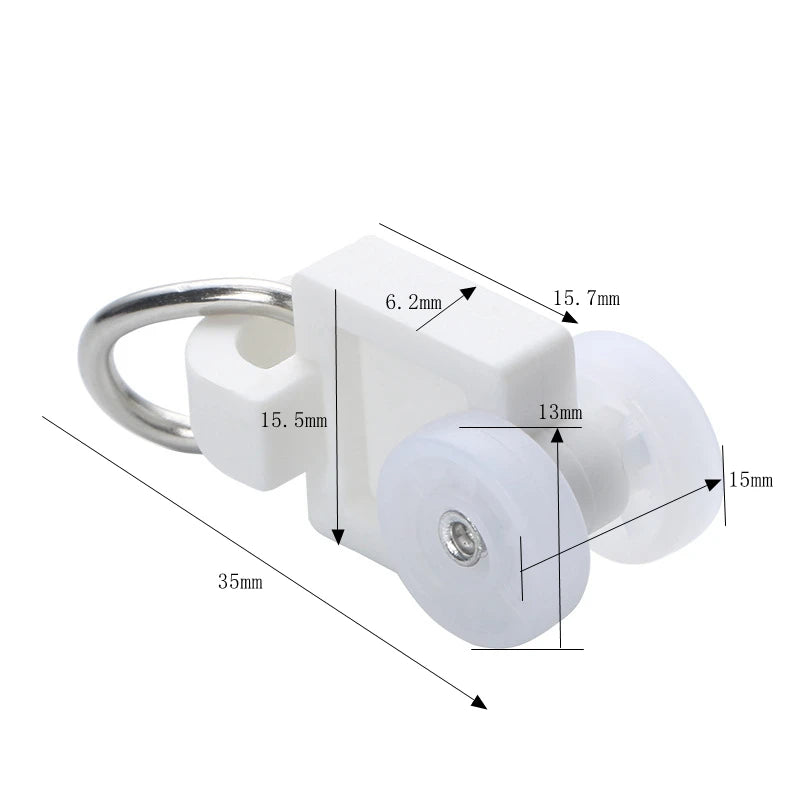 roulettes rideaux rail poulies accessoires électroniques blanc modernes minimalistes anneaux métalliques