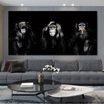 toile d'art photo singes réaliste moderne décoration mur opaque sans cadre chambre salon