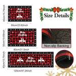 tapis sol carreaux rouge noir blanc sapins rennes noel merry christmas festive déco