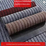 tapis rayé moderne gris rouge marron antidérapant polyester PVC salon cuisine chambreextérieurôtel