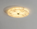plafonnier moderne led marbre blanc semi transparent texture métal pierre