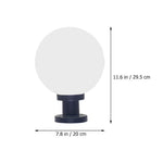 lampe sol extérieure blanc noir sphérique minimaliste fixée vis