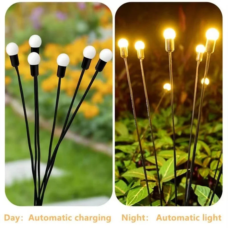 guirlande lumineuse solaire moderne 10 led couleur tige noire ampoules blanchesextérieur festive decoration jardin