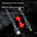 lampe poche led rechargeable zoom écran numérique 15w 100mètres noir texturé moderne