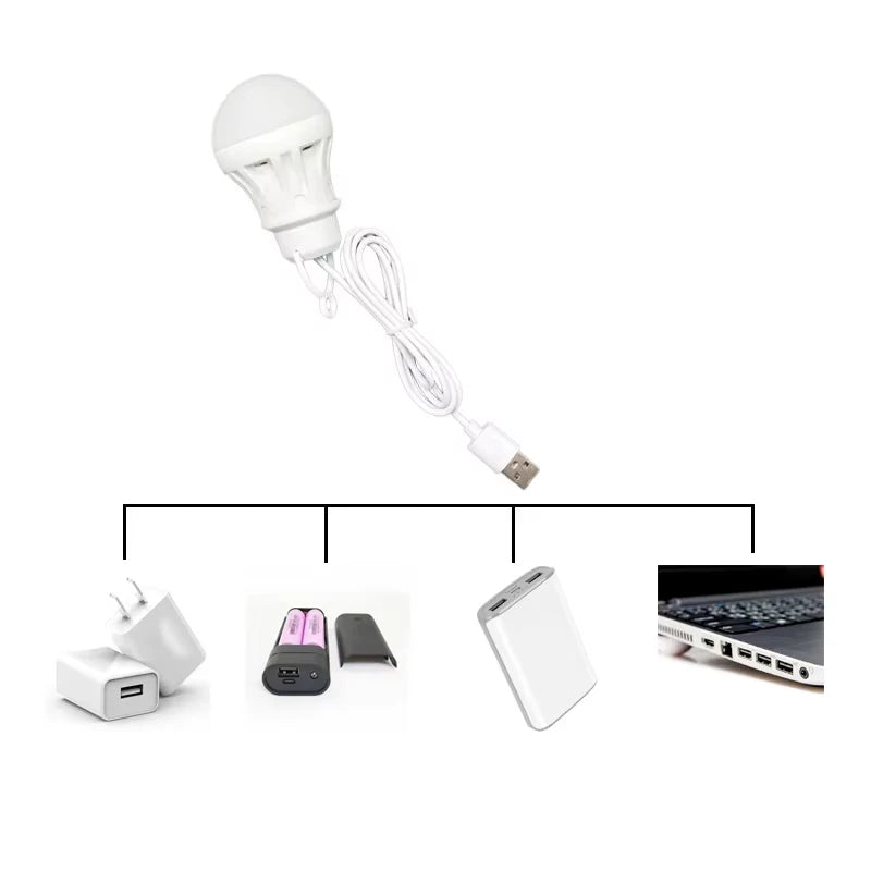 ampoule led blanc moderne usb secteur batterie rechargeable camping travail pêche barbecue