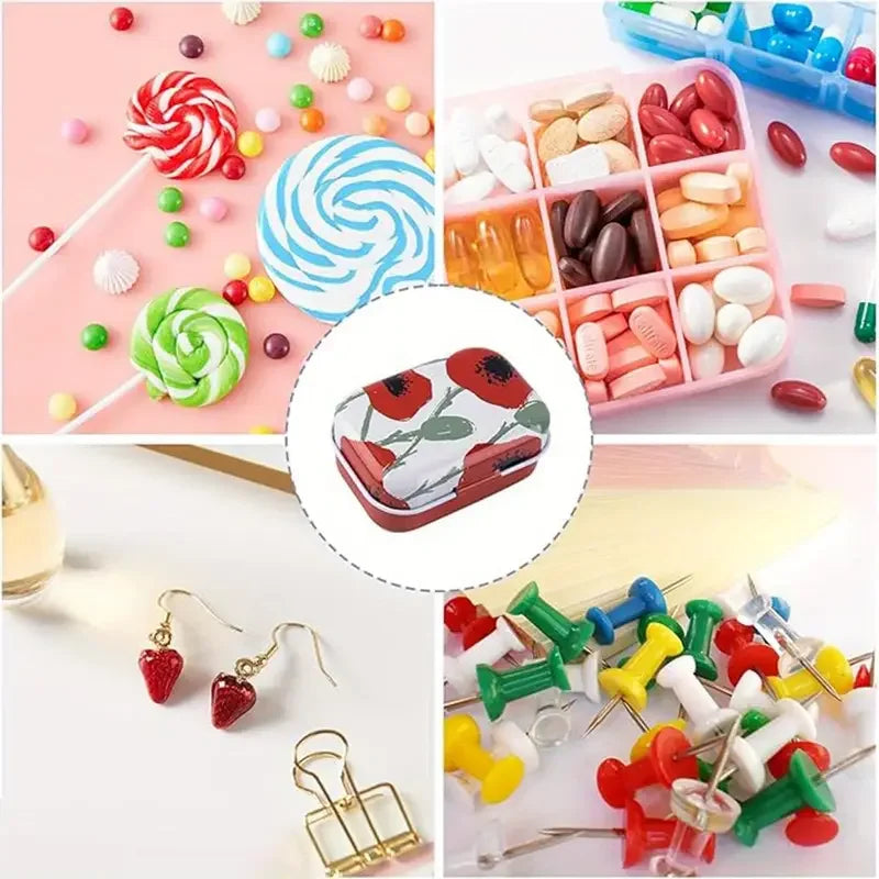 boîtes métal vintage fleur multicolores rangement bijoux emballage cadeau mariage respectueux environnement