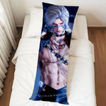 housse coussin allongée imprimé homme musclé noir gris moderne illustratif double face