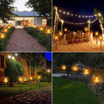 lumière solaire led flamme noire extérieure moderne jardin patio piscine