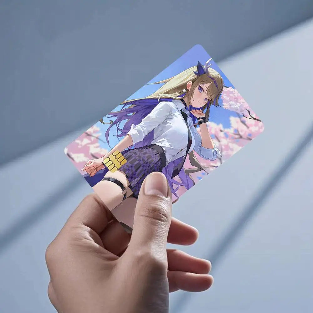 autocollants protection cartes credit debit dessin anime multicolore animaux personnages réutilisables