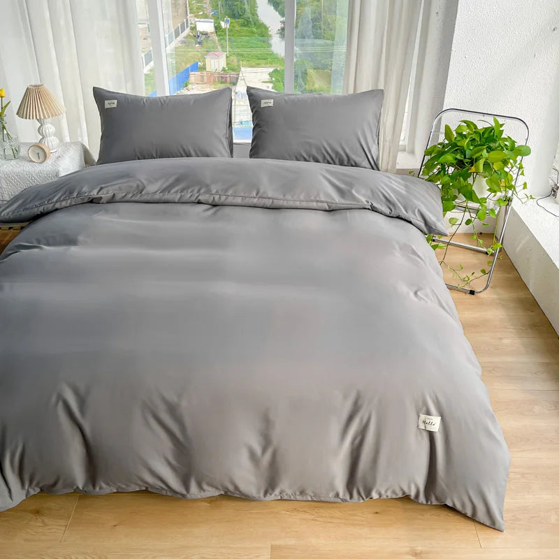 Détail de la texture brossée de la housse de couette