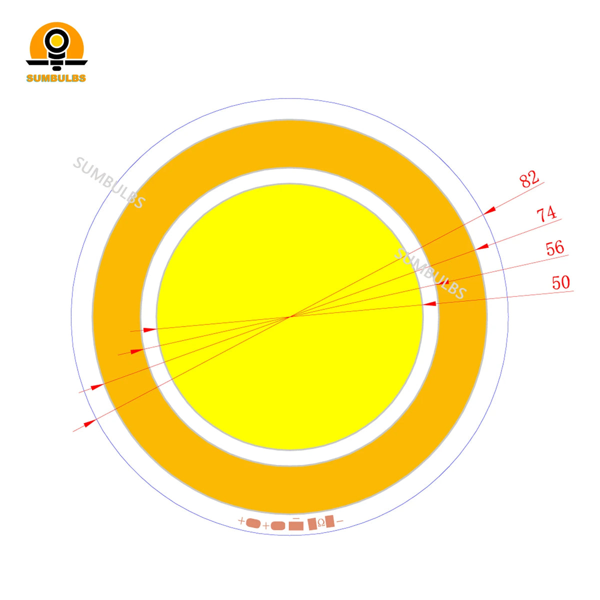 lampe led double couleur blanc jaune moderne 82mm rond 12v 4w certifiée