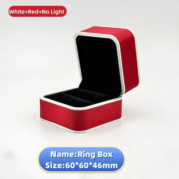 boîte bijoux cuir éclairage led coffret rangement bague mariage cadeau femme