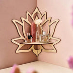 étagère murale bois moderne lotus 29.3cm 17.2cm rangement adhésif bougie parfum