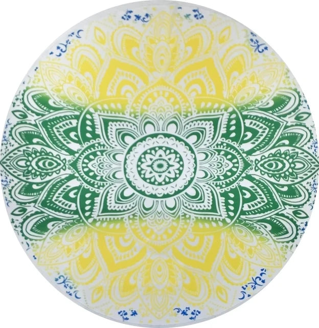 serviette plage ronde motif mandala boho chic coton polyester décorative grande plage été