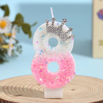 bougies decoratives pailletees blanc rose argenté festif tringle inclusion boite rangement transparente