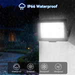 projecteur led extérieur ip66 noir moderne 50w pir 120° beam angle aluminium