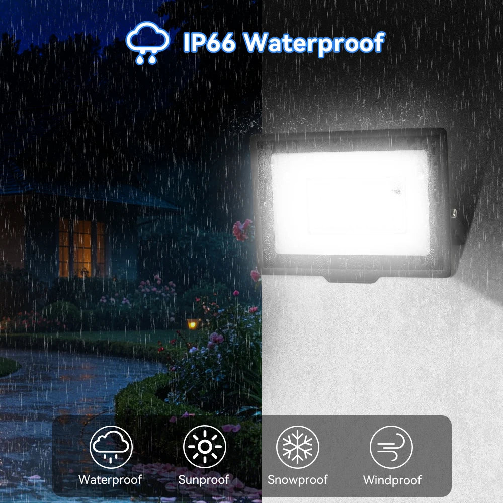 projecteur led extérieur ip66 noir moderne 50w pir 120° beam angle aluminium