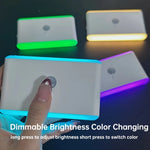 lampe led rechargeable adhésive blanc moderne veilleuse rectangle flux lumineux moins60 echangetable usb