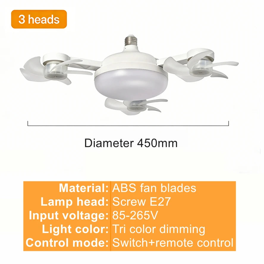 ventilateur plafonnier lampe led blanc moderne télécommande têtes ac 85 265v ul rohs cem