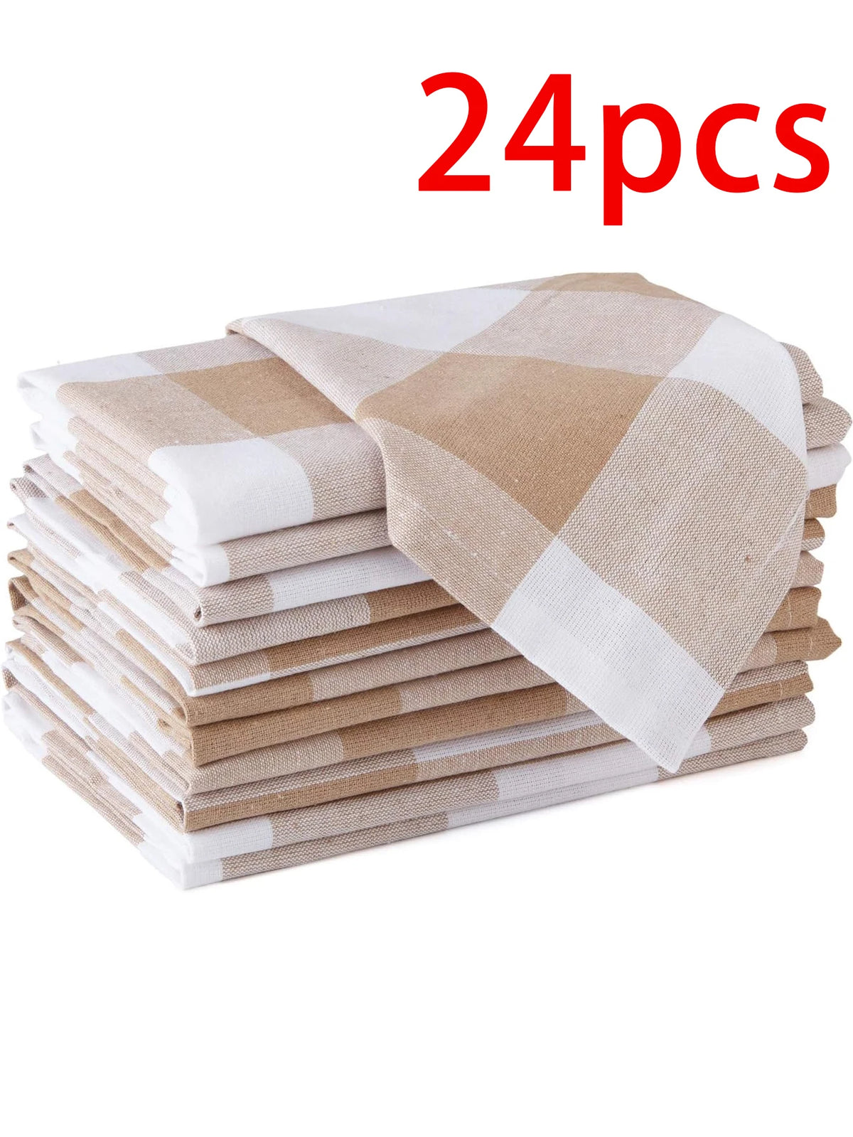 serviettes table carreaux beige blanc marron rouges élégantes réutilisables restaurant maison festive