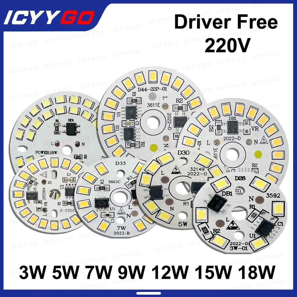 plaque led circulaire diodes smd 2835 3w 5w 7w 9w 12w blanc moderne technologie