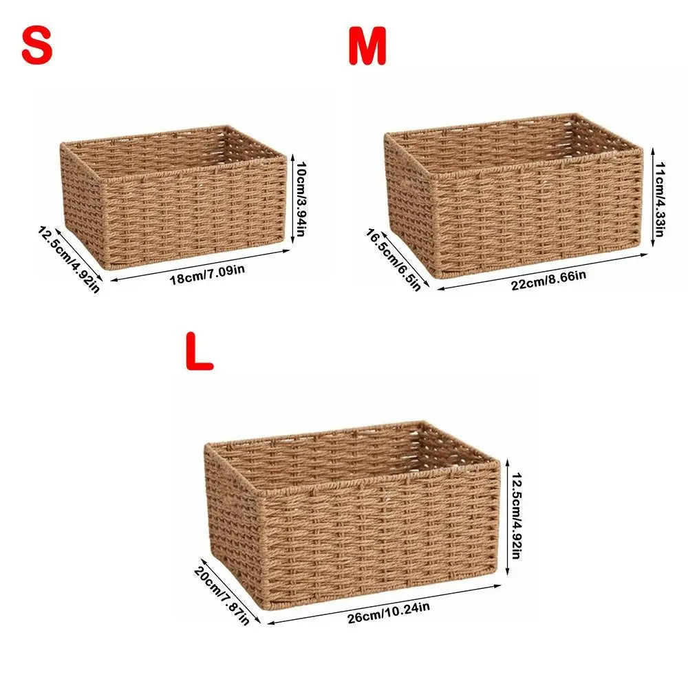 panier rangement tressé réutilisable rotin tailles rangement cosmétiques objets divers bohème minimaliste