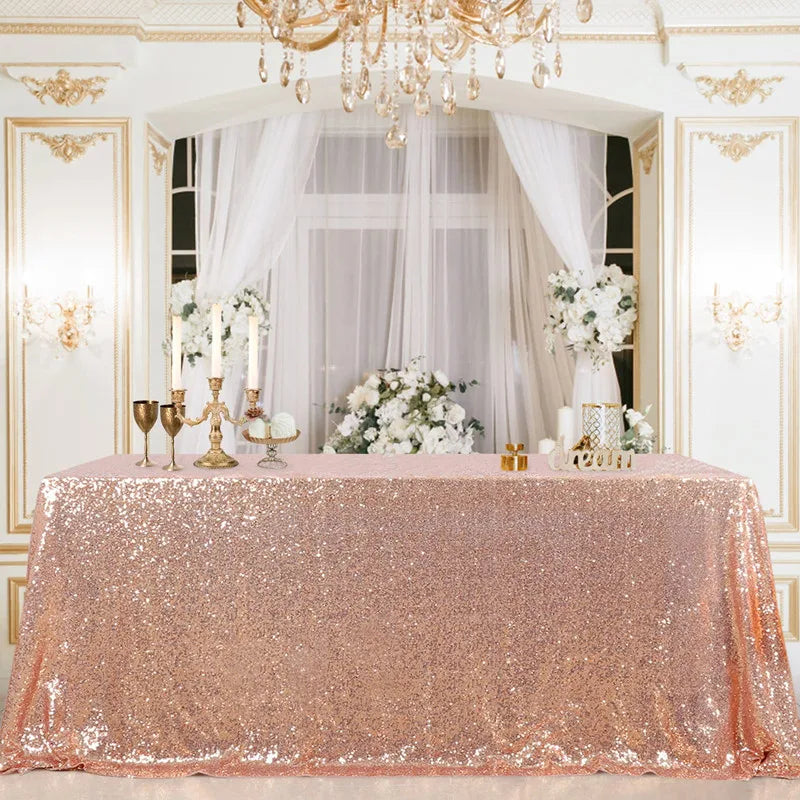 nappe table pailletée noël argent or élégante réutilisable moderne festive black gold rose gold