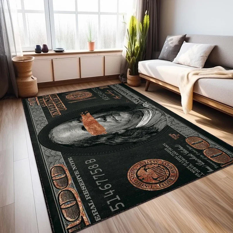 tapis moderne vert noir blanc pois géométrique salon chambre prière extérieur commercialisation