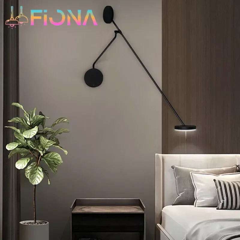 lampe murale flexible bras pivotant noir réglable chambre étude moderne