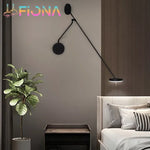 lampe murale flexible bras pivotant noir réglable chambre étude moderne