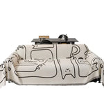 couverture canapé moderne motif chats blanc noir oreiller peluche décorative