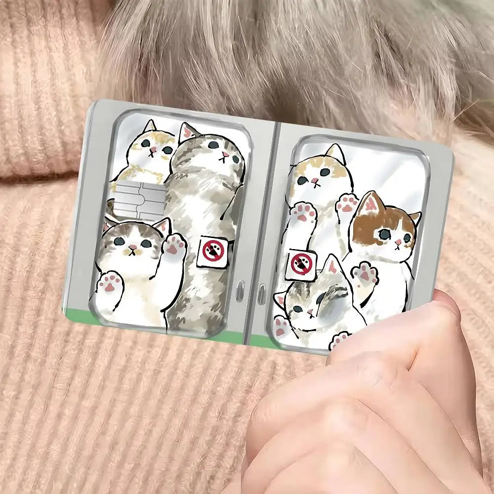 sticker carte crédit dessin animé chats biscuits mofusand waterproo