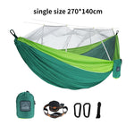 hamac nylon double taille vert olive bleu uni moderne moustiquaire sac rangement ceinture sécurité
