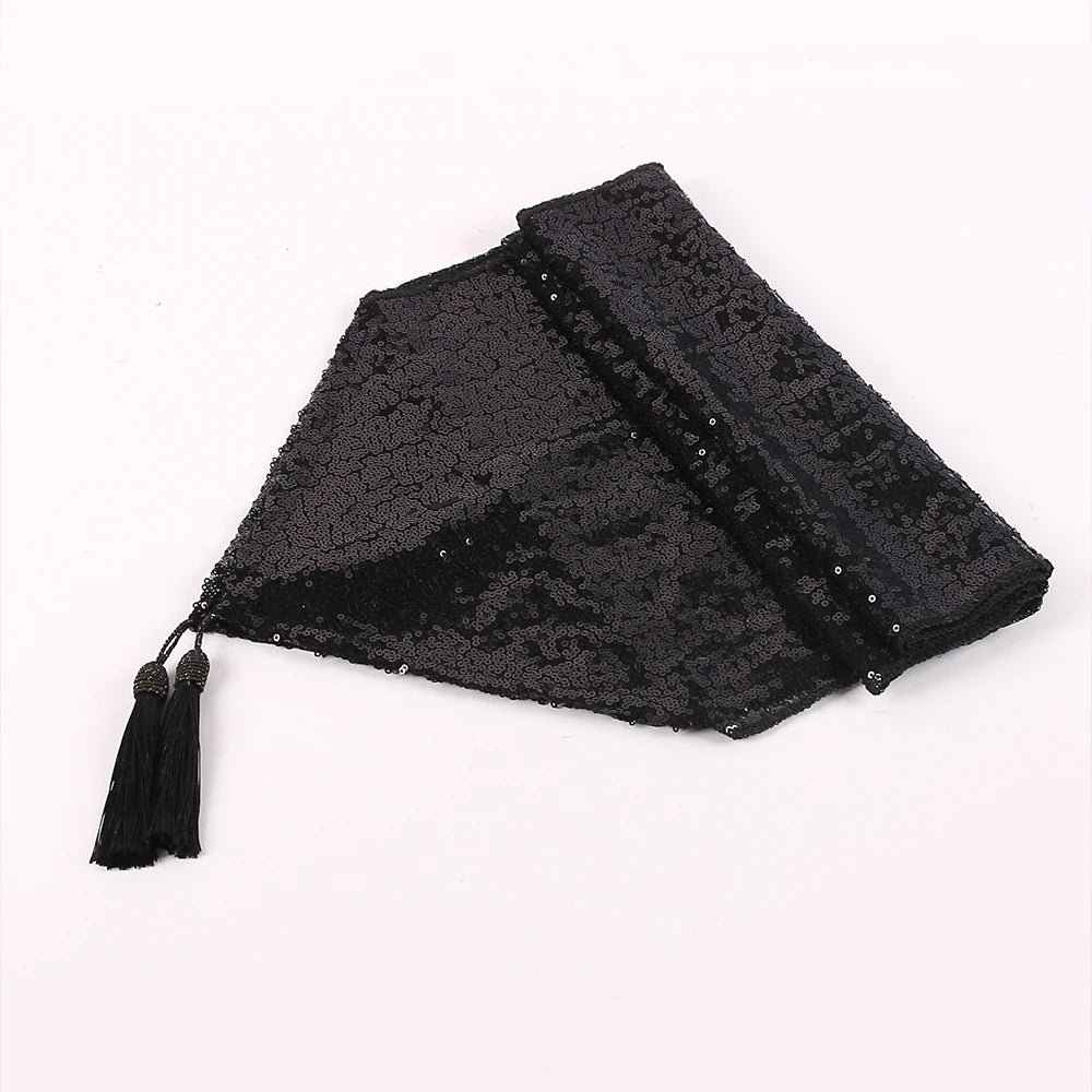 nappe table paillettes or noir argent festives pompons mariage anniversaire festive