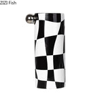 vase céramique noir blanc moderne rayures checkerboard décoration table arrangement fleurs